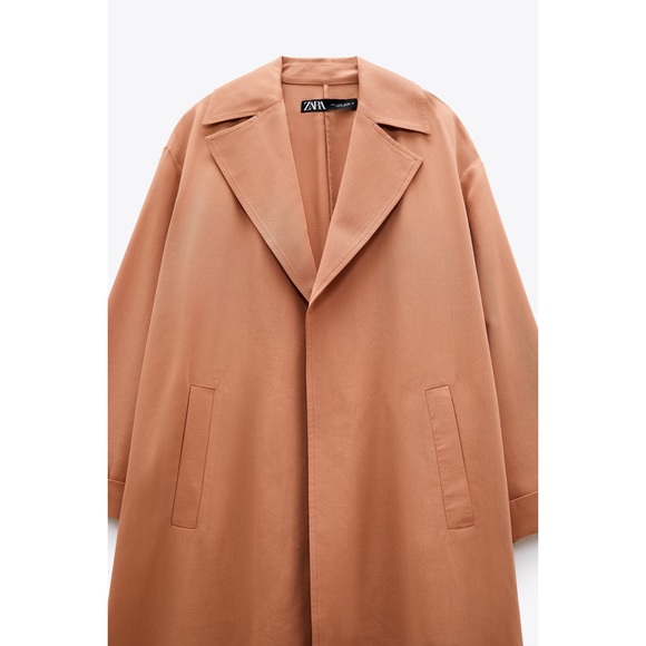 Zara Flowy Open Trench Cardigan Coat Sz Sm - Picture 3 of 4